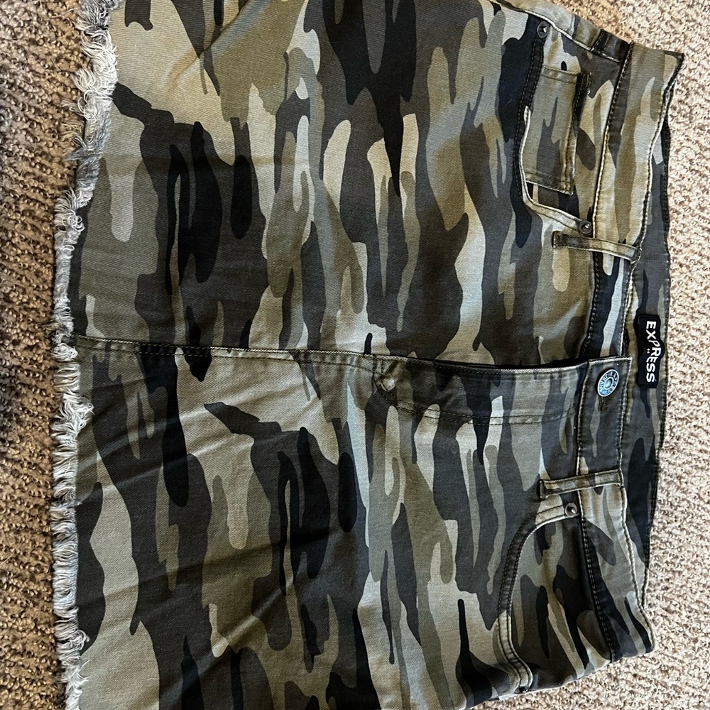 Express Camouflage Denim Skirt